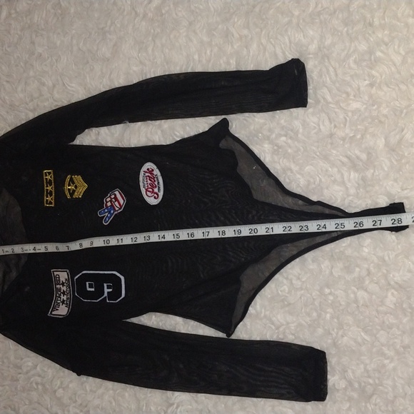 Fashion Nova Sheer Patchwork Bodysuit - Picture 4 of 5